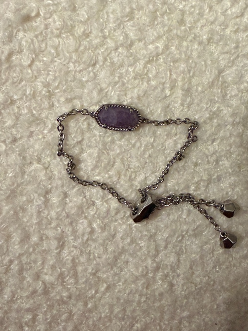 Kendra Scott Silver Bracelet with Lavender Stone